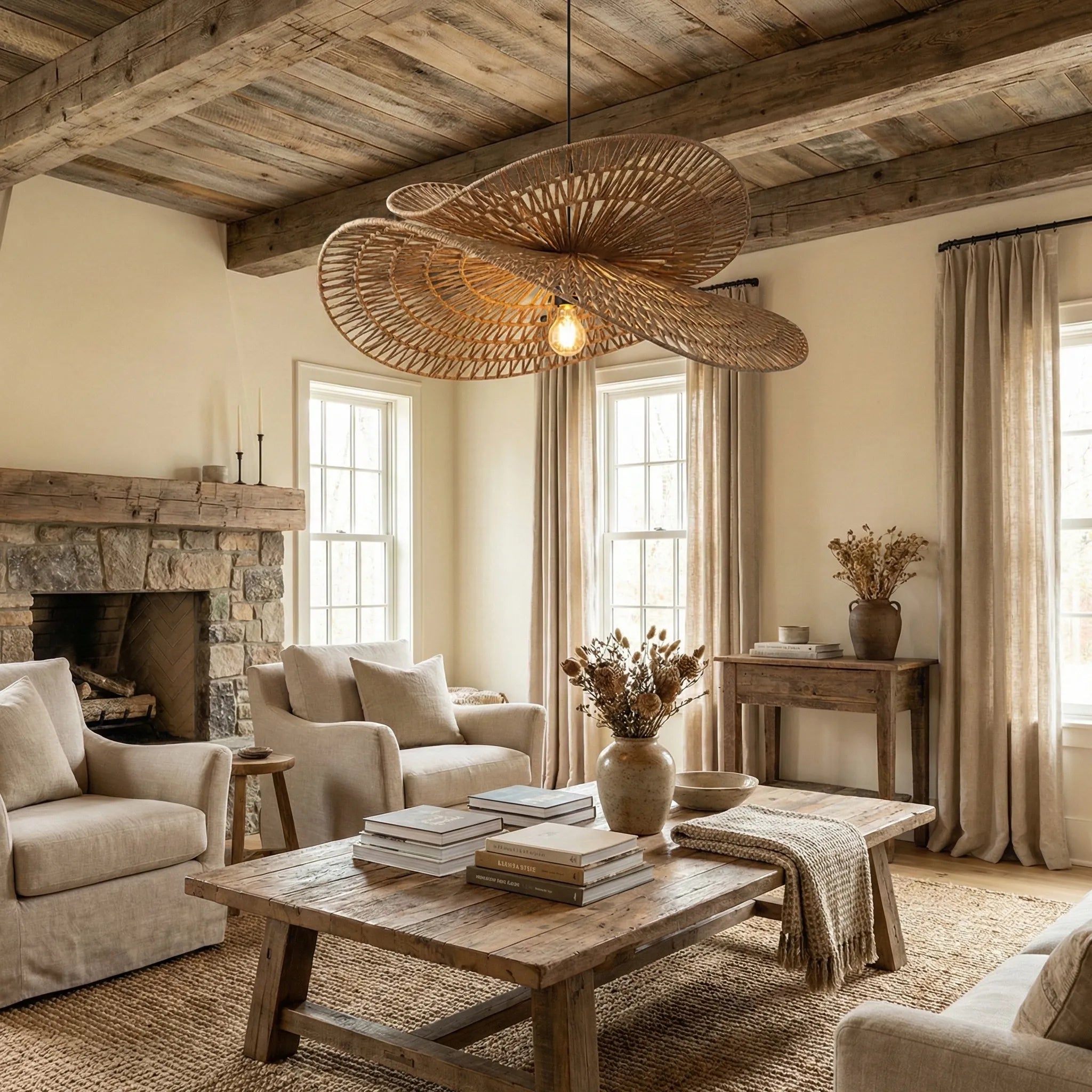 Woven Chapeau Pendant Light