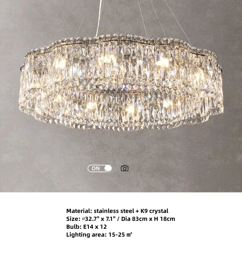 Avery Crystal Chandelier - Auraolight