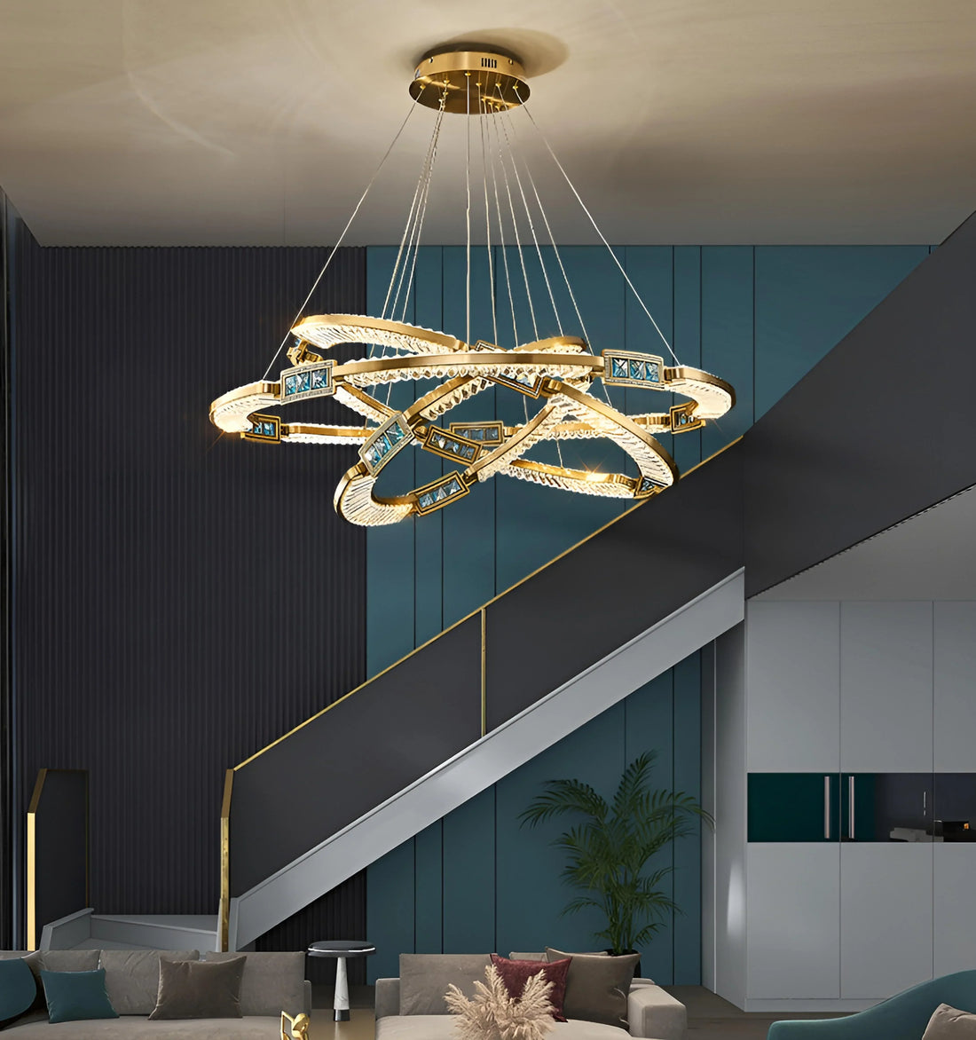 Sapphire Ring Crystal Chandelier