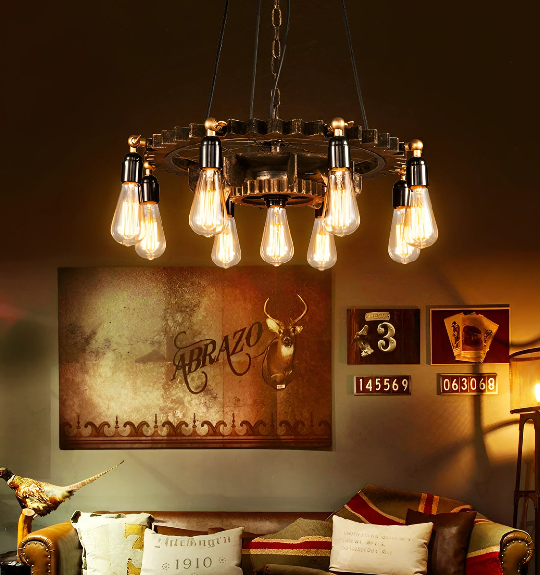 Industrial Gear Chandelier