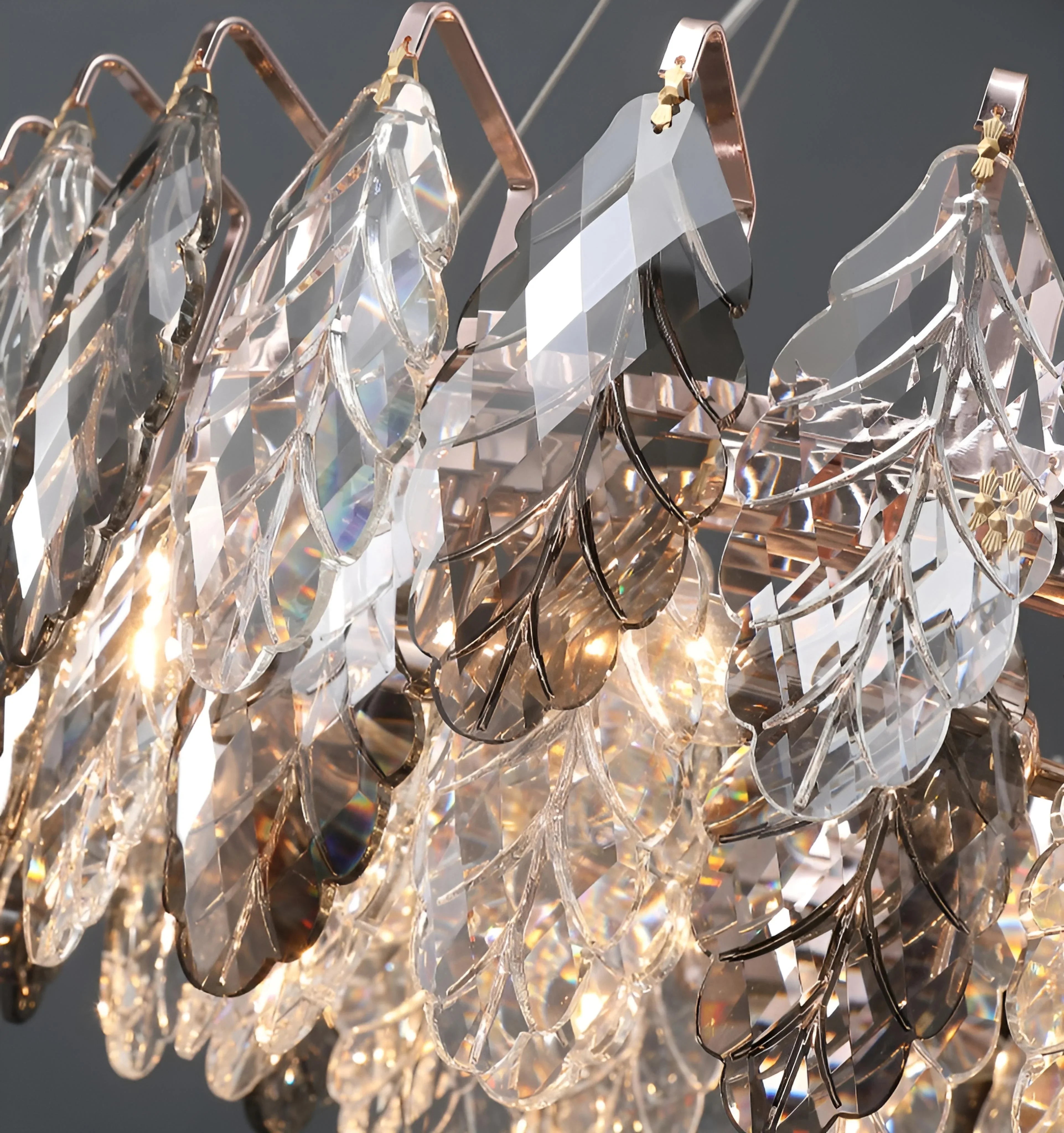 Jonas Leaf Crystal Chandelier - Auraolight