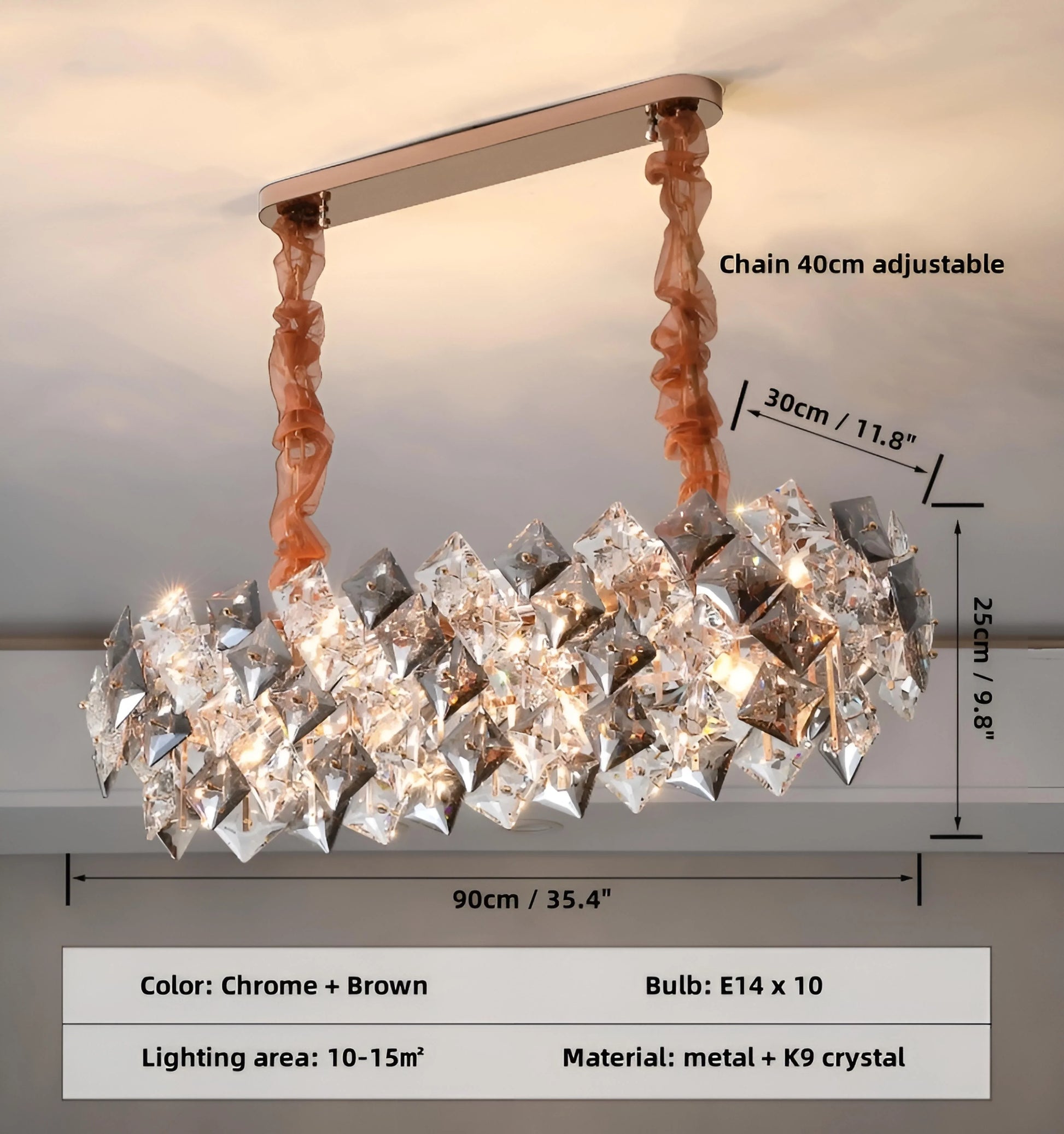 Jonas Scale Crystal Chandelier - Auraolight