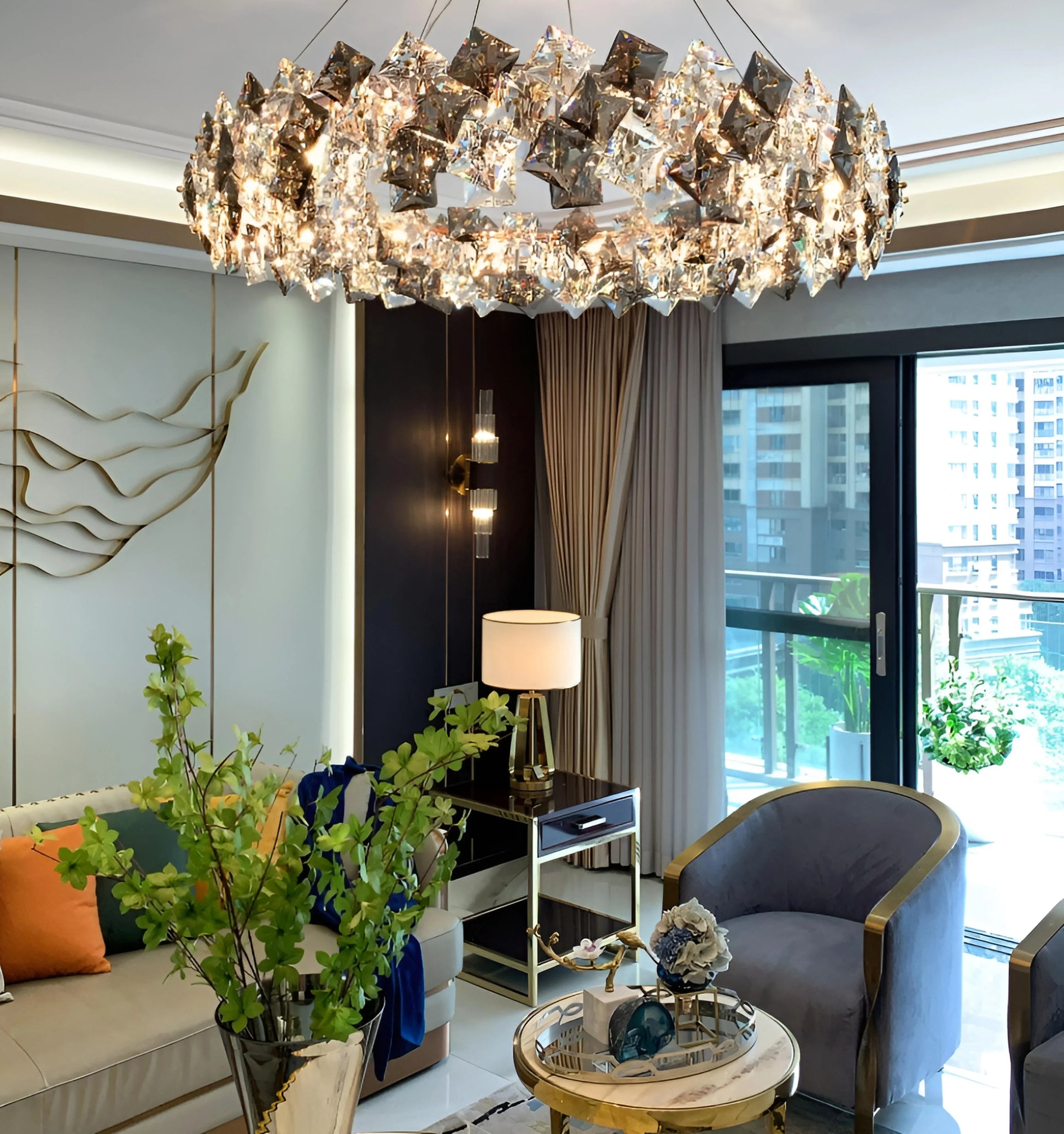 Jonas Scale Crystal Chandelier - Auraolight