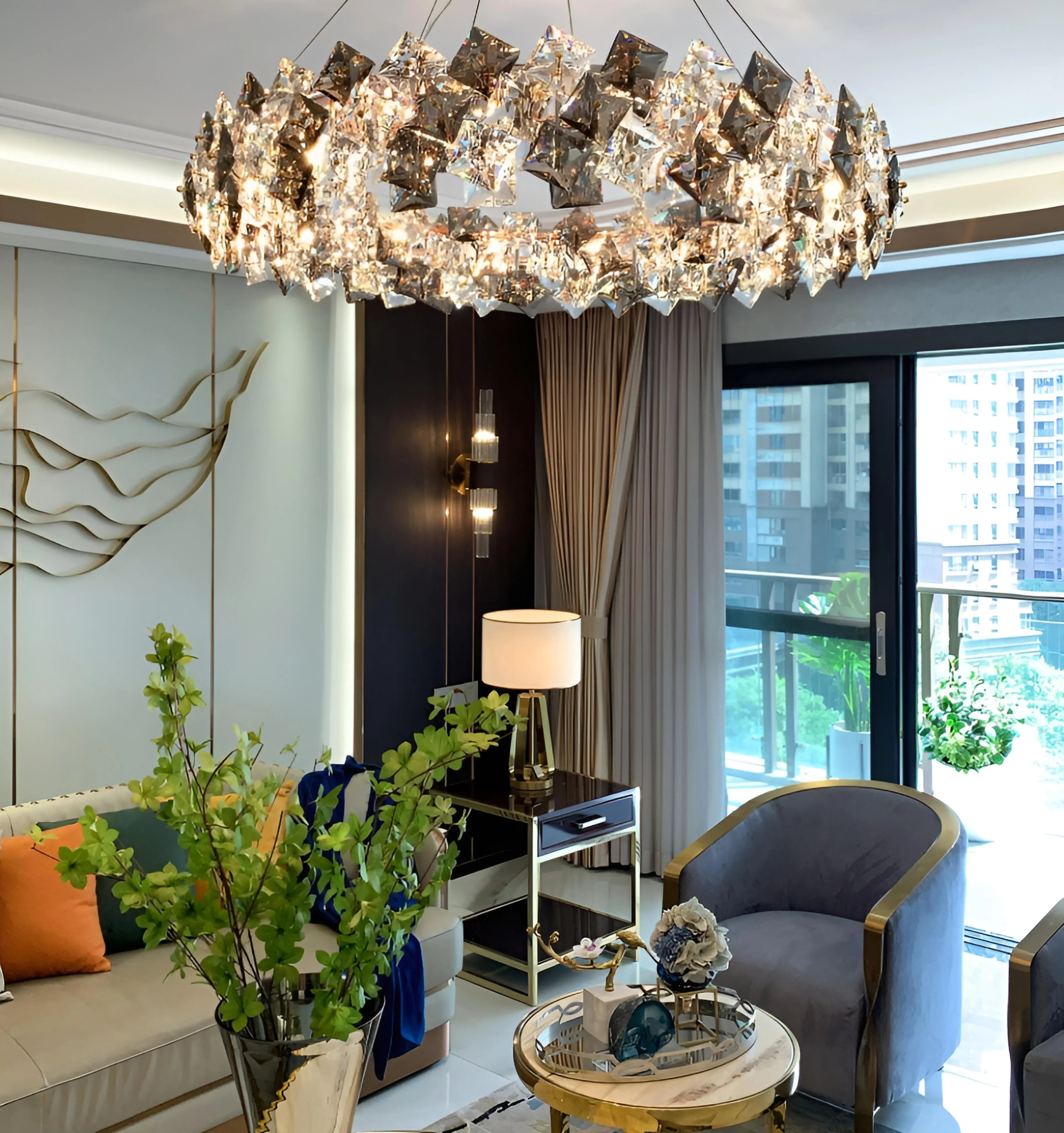 Jonas Scale Crystal Chandelier - Auraolight