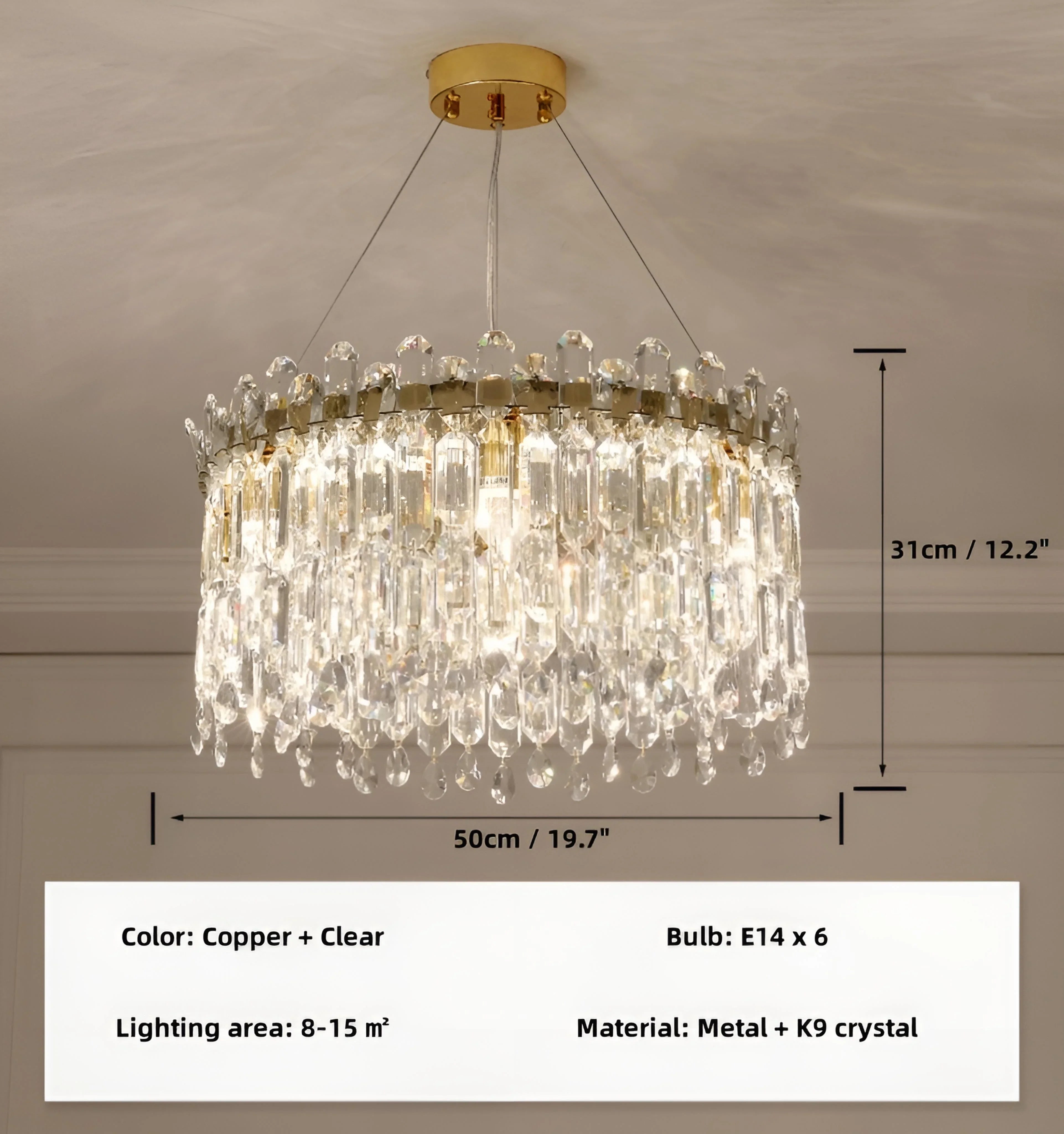Serena Crystal Chandelier - Auraolight