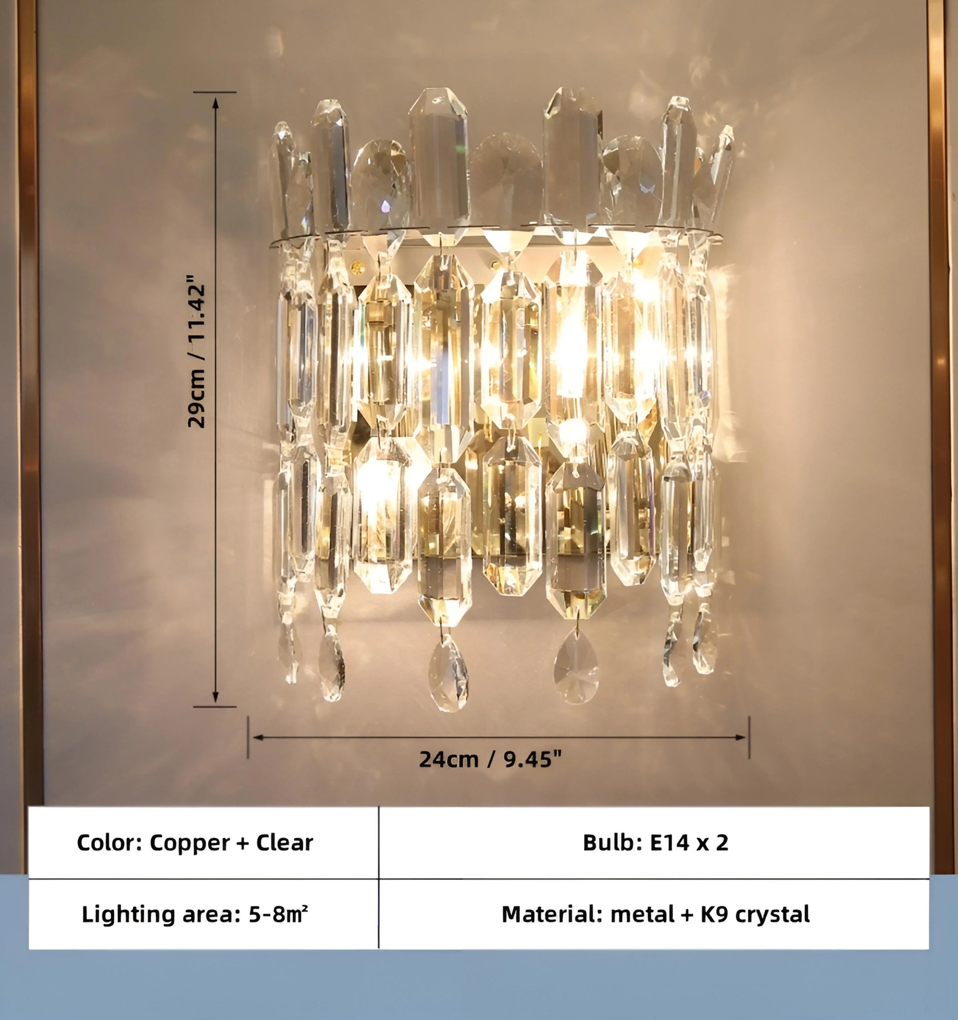 Serena Crystal Wall Lamp - Auraolight