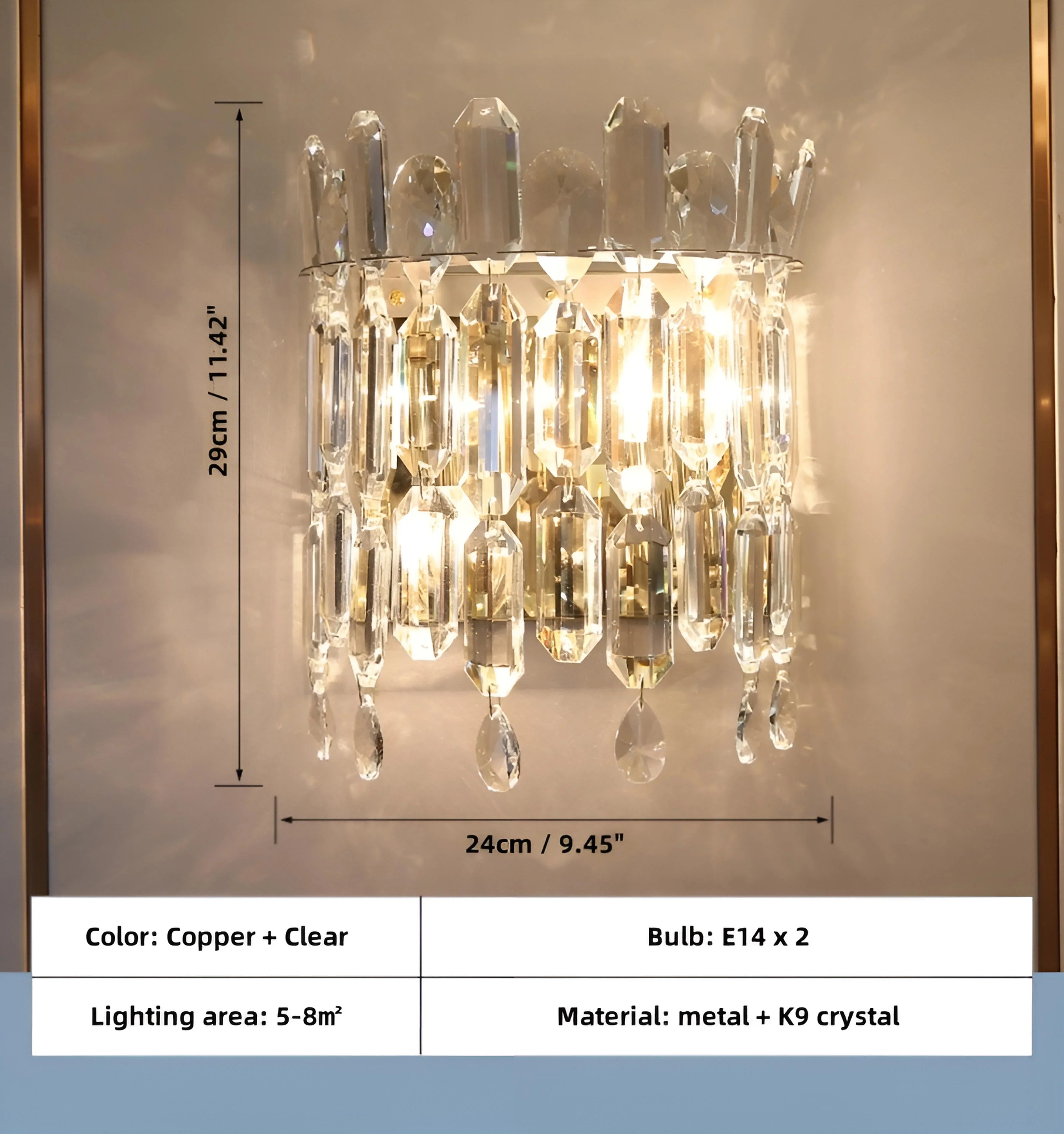 Serena Crystal Wall Lamp - Auraolight