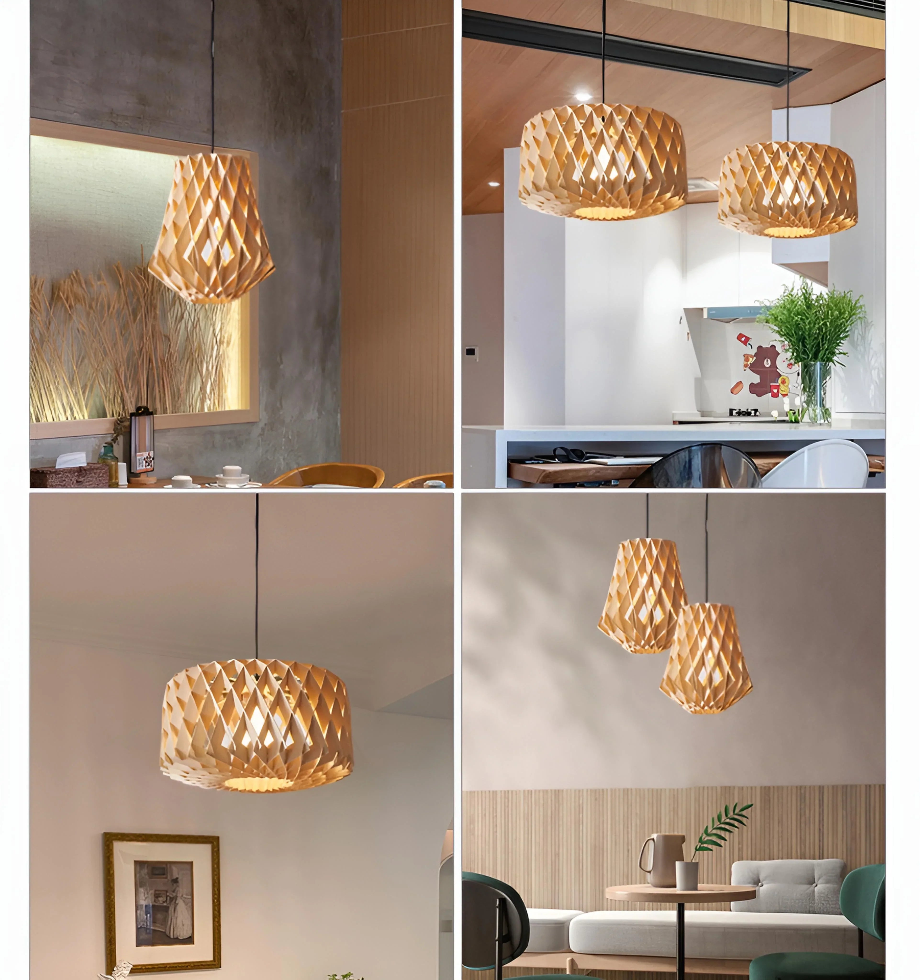 Soreluna Wood Pendant Light - Auraolight