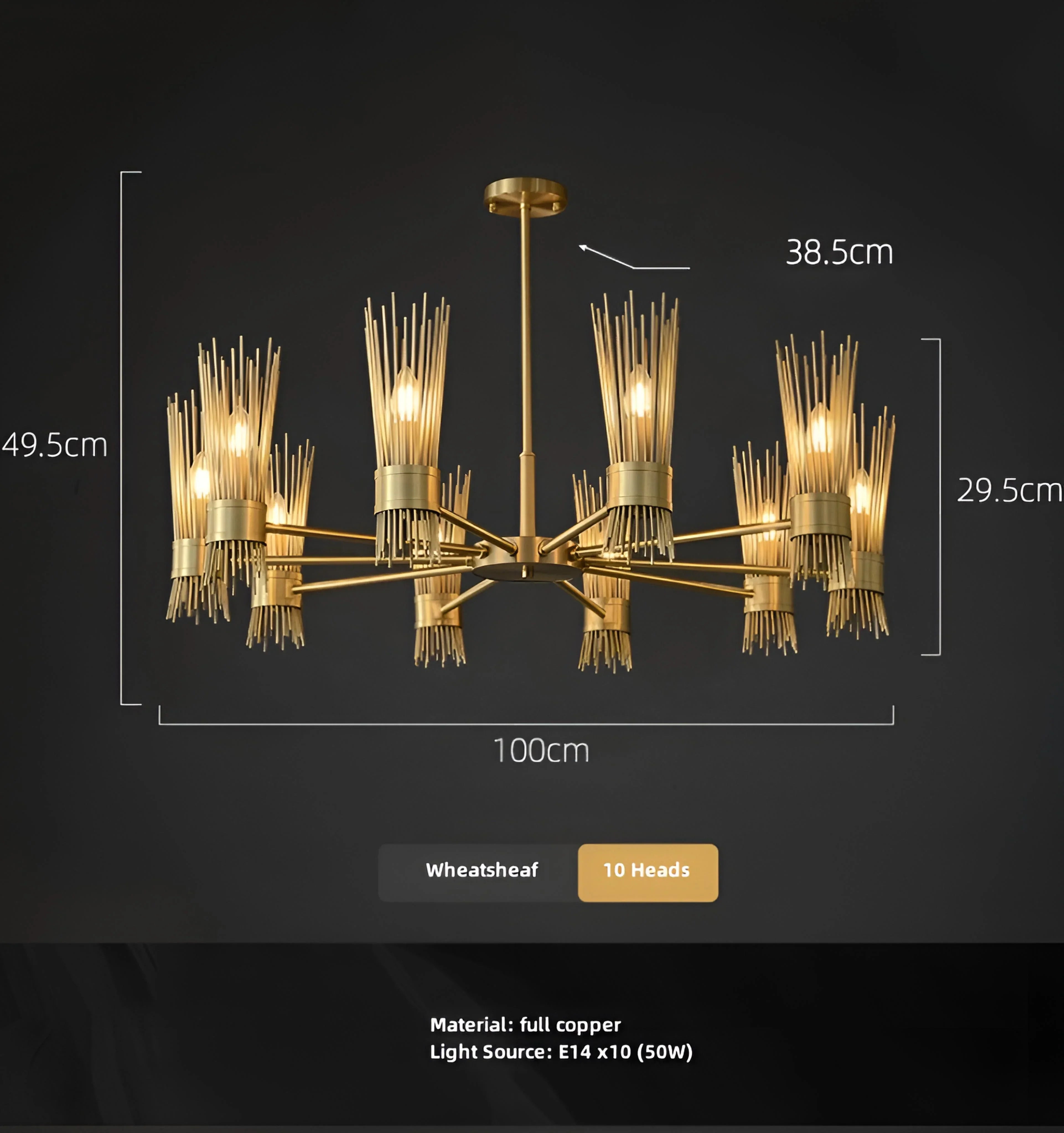Wheatsheaf Chandelier - Auraolight