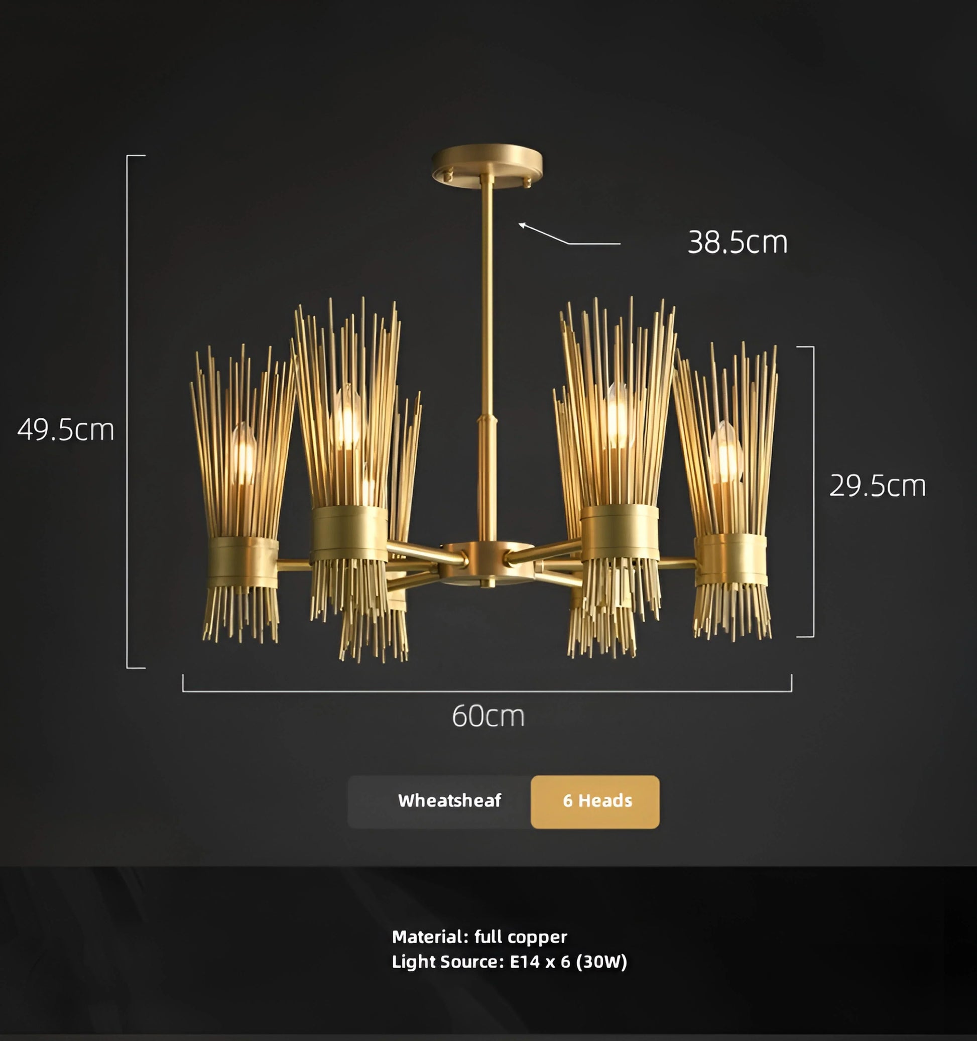 Wheatsheaf Chandelier - Auraolight