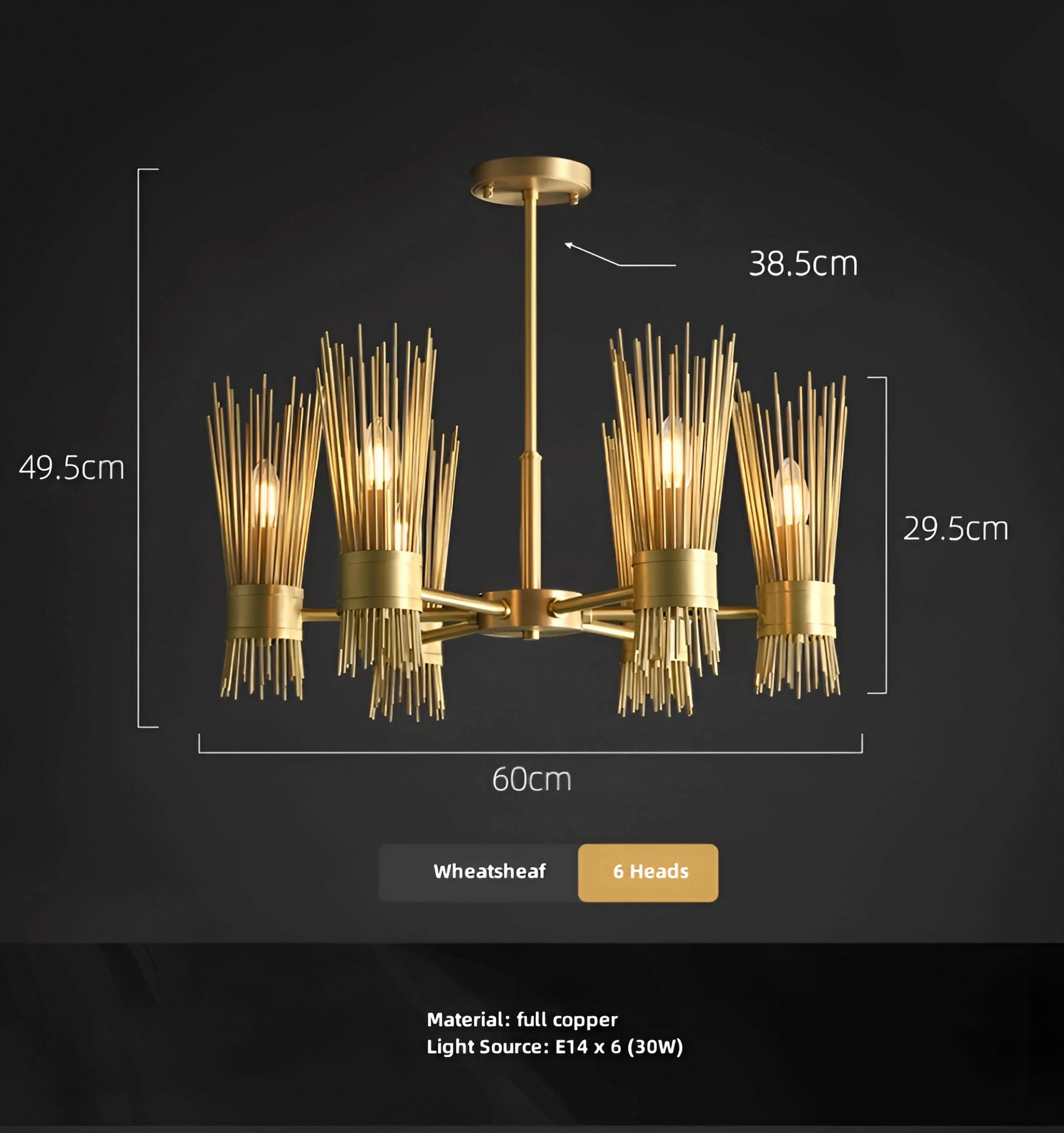 Wheatsheaf Chandelier - Auraolight