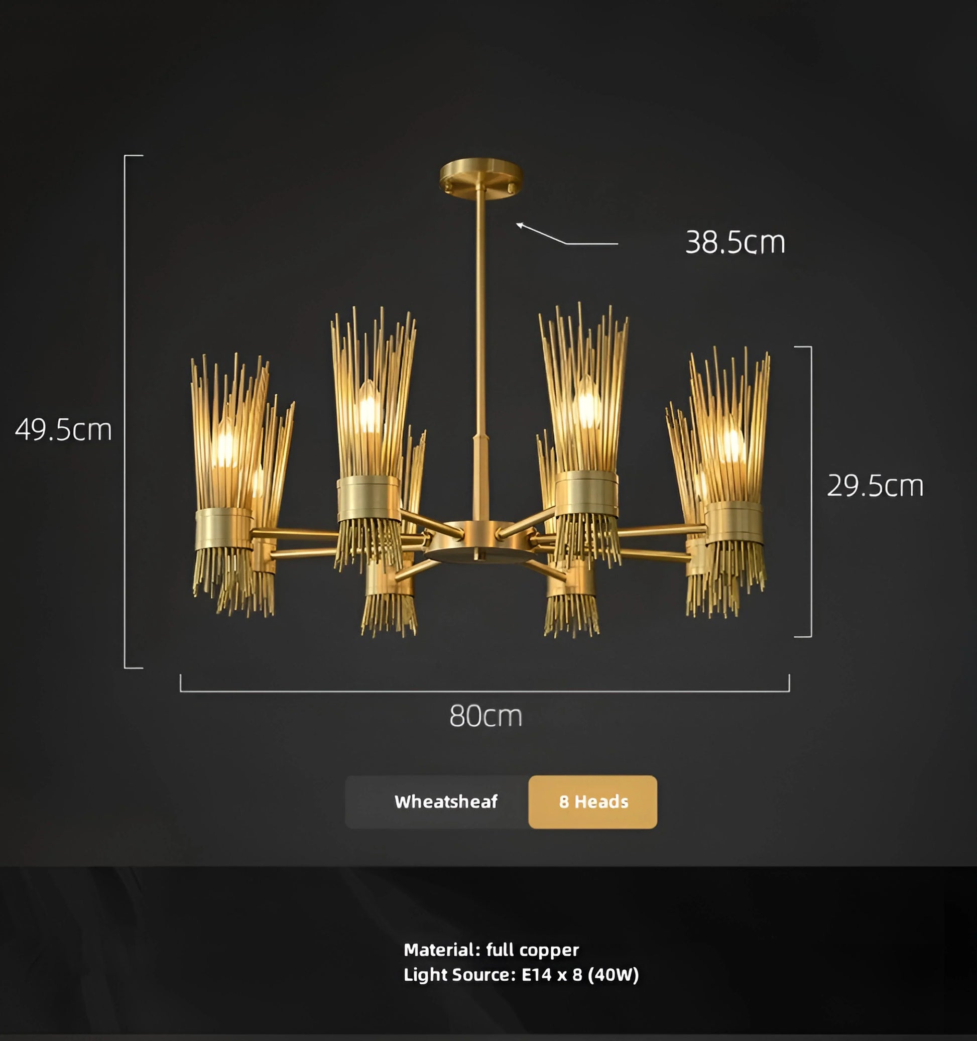 Wheatsheaf Chandelier - Auraolight